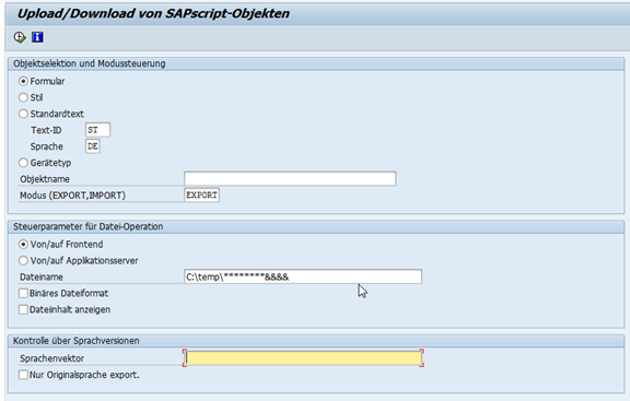 SAPscript Formulardownload