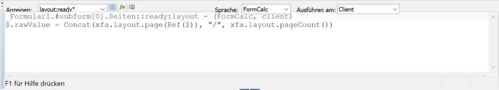 Seitenzahl im Adobe Formular
