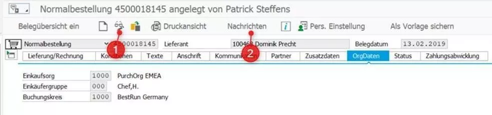 SAP Bestellung