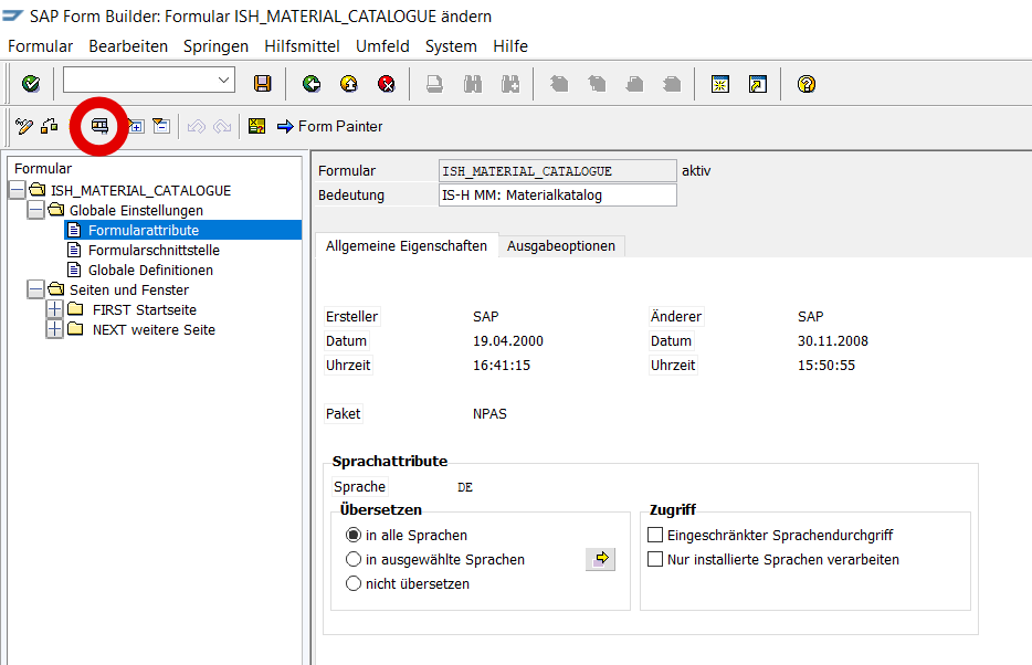 Schritt 1: Drücken Sie die Taste F8 (Testen) um in den Function Builder zu gelangen. Hier ist auch schon der korrekte Baustein eingetragen.