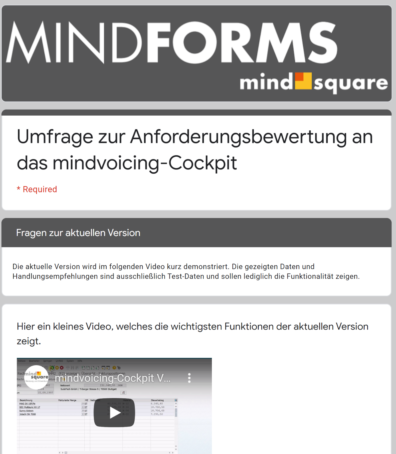 Abbildung 1: Ausschnitt aus Umfrage zum mindvoicing-Cockpit