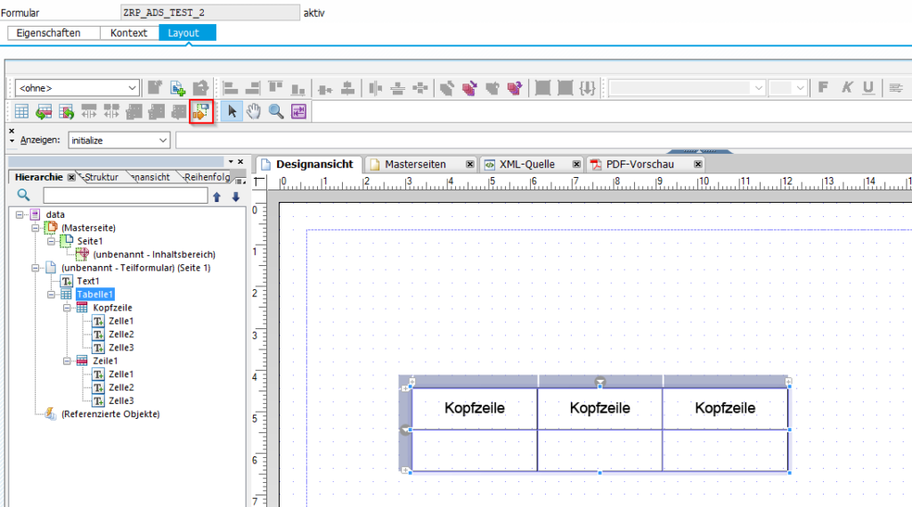 Tabelle über Button im Menüband in Teilformulare konvertieren