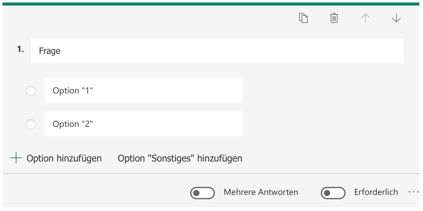 Ansicht Auswahlfrage