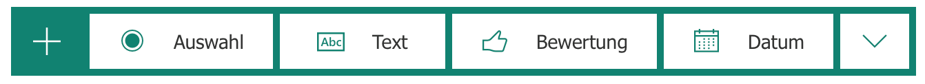 Die vier verschiedenen Fragetypen bei Microsoft Forms