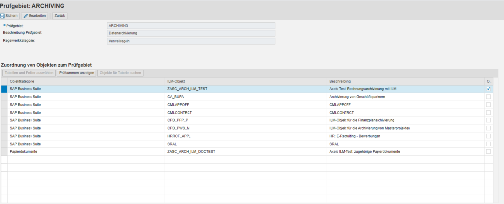 Transaktion ILMARA - ILM-Objekt zu Prüfobjekt hinzufügen