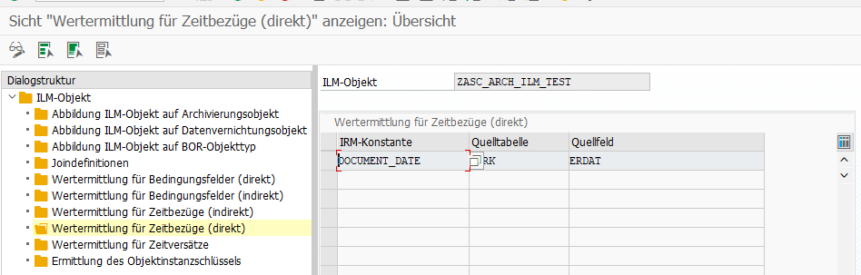 Transaktion IRM_CUST - Wertermittlung für Zeitbezug definieren