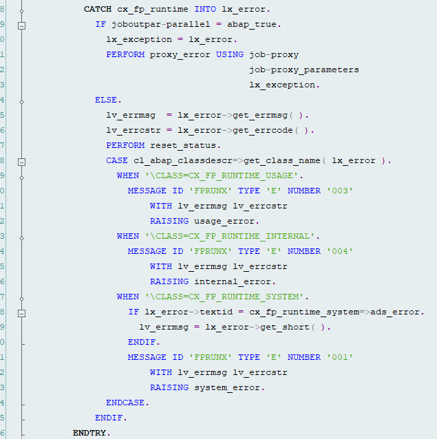 Abb. 6 - CATCH-Block hinter 'FPCOMP_CREATE_PDX'