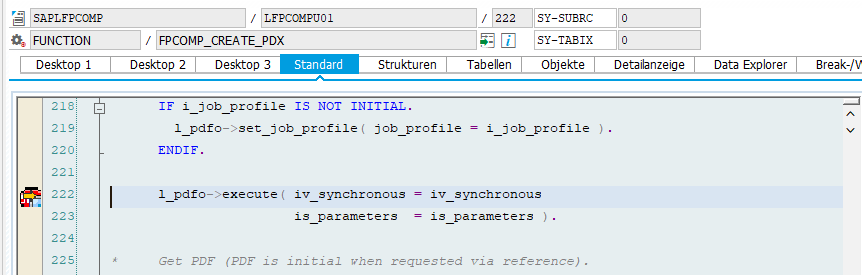 Abb. 8 - Breakpoint bei Aufruf der execute-Methode setzen