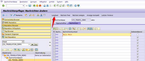 Abb. 1: Langtext anpassen