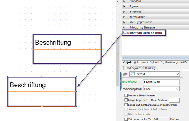 Abb. 7: Element per Drag&Drop ins Layout ziehen