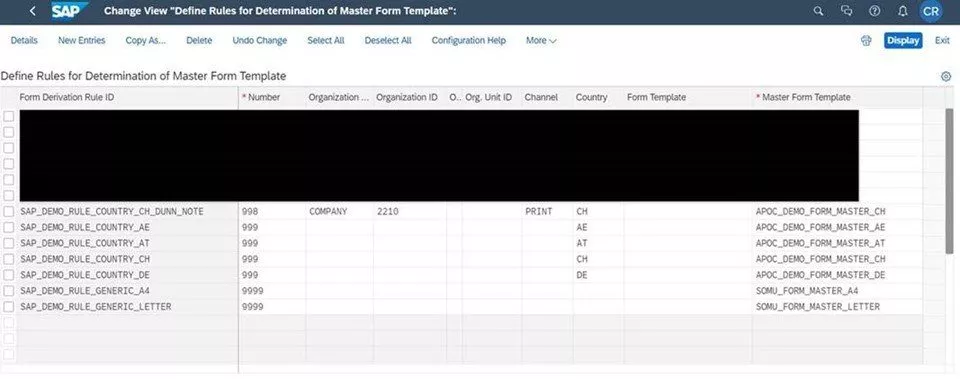 Abbildung 6: „Master Form Templates“